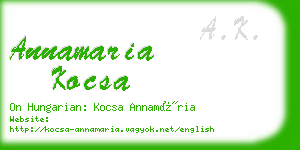 annamaria kocsa business card